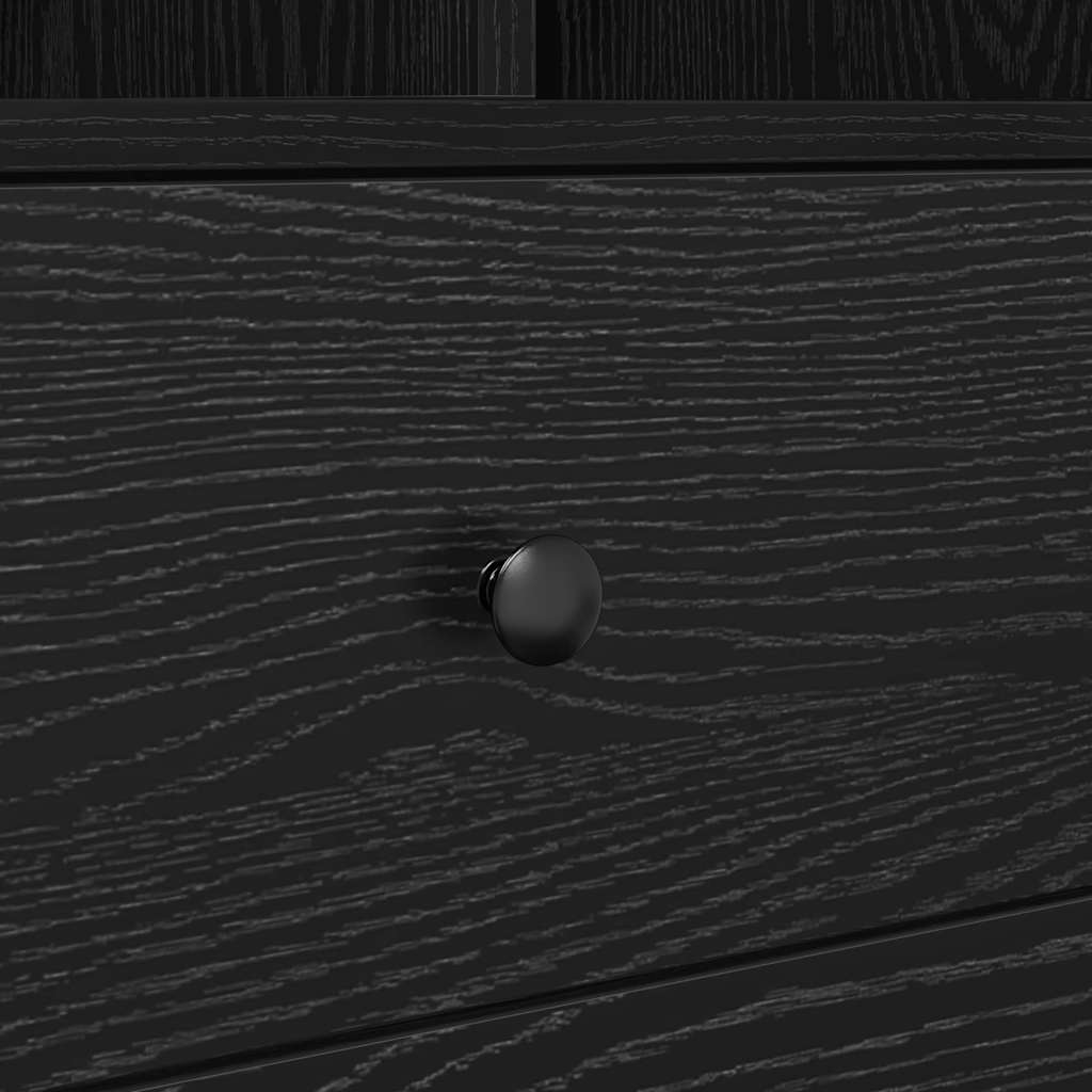 Desk with Storage with Drawer 2 pcs Black oak 80 x 40 x 76 cm