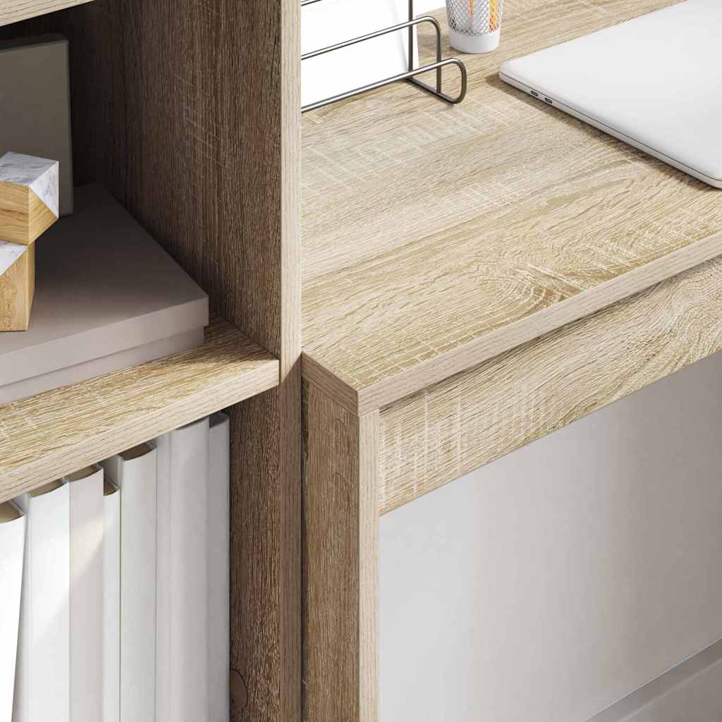 Desk with Storage with Drawer 2 pcs Sonoma Oak 80 x 40 x 76 cm