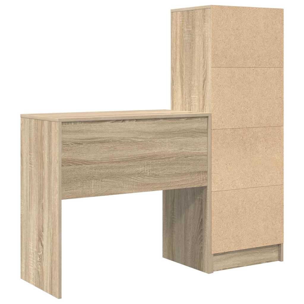 Desk with Storage with Drawer 2 pcs Sonoma Oak 80 x 40 x 76 cm