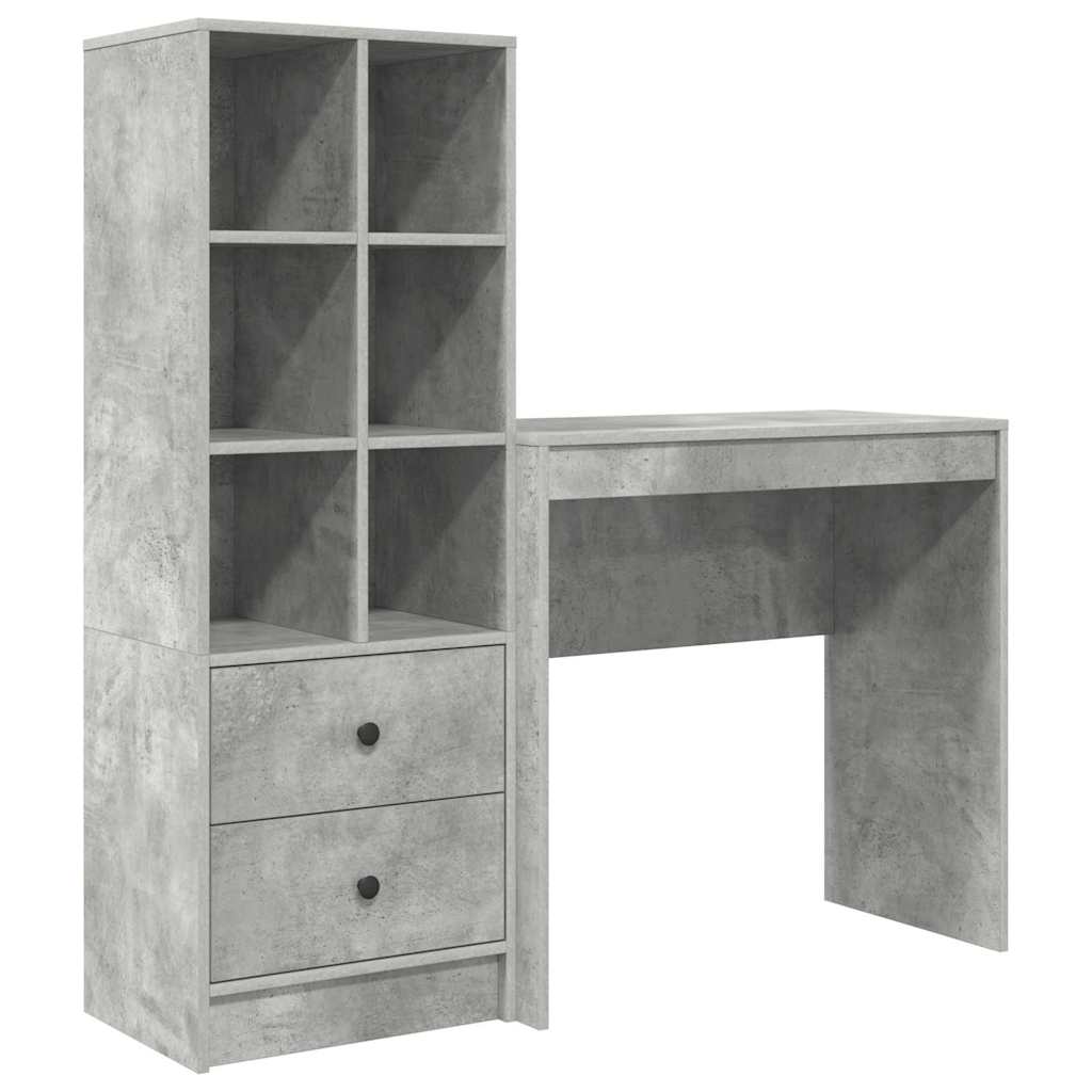 Desk with Storage 2 pcs Concrete Grey 80 x 40 x 76 cm