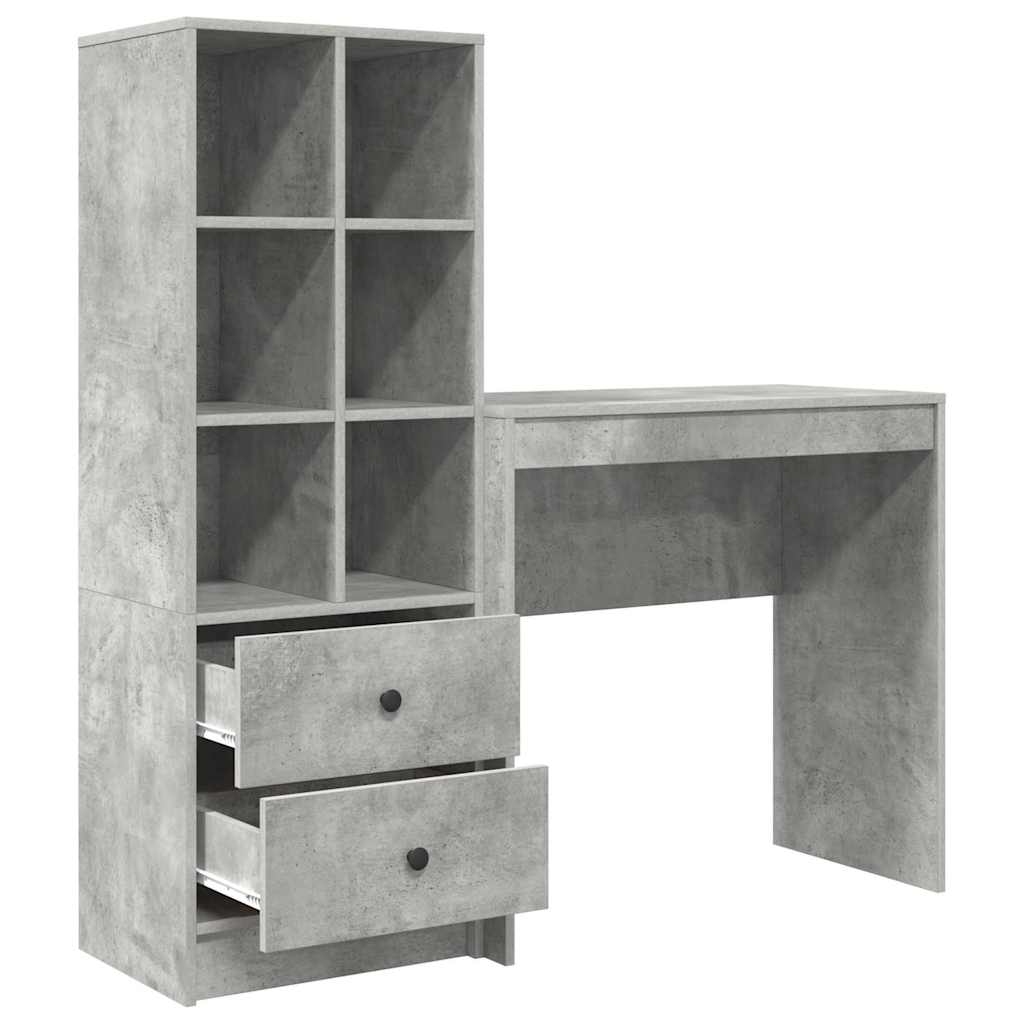 Desk with Storage 2 pcs Concrete Grey 80 x 40 x 76 cm