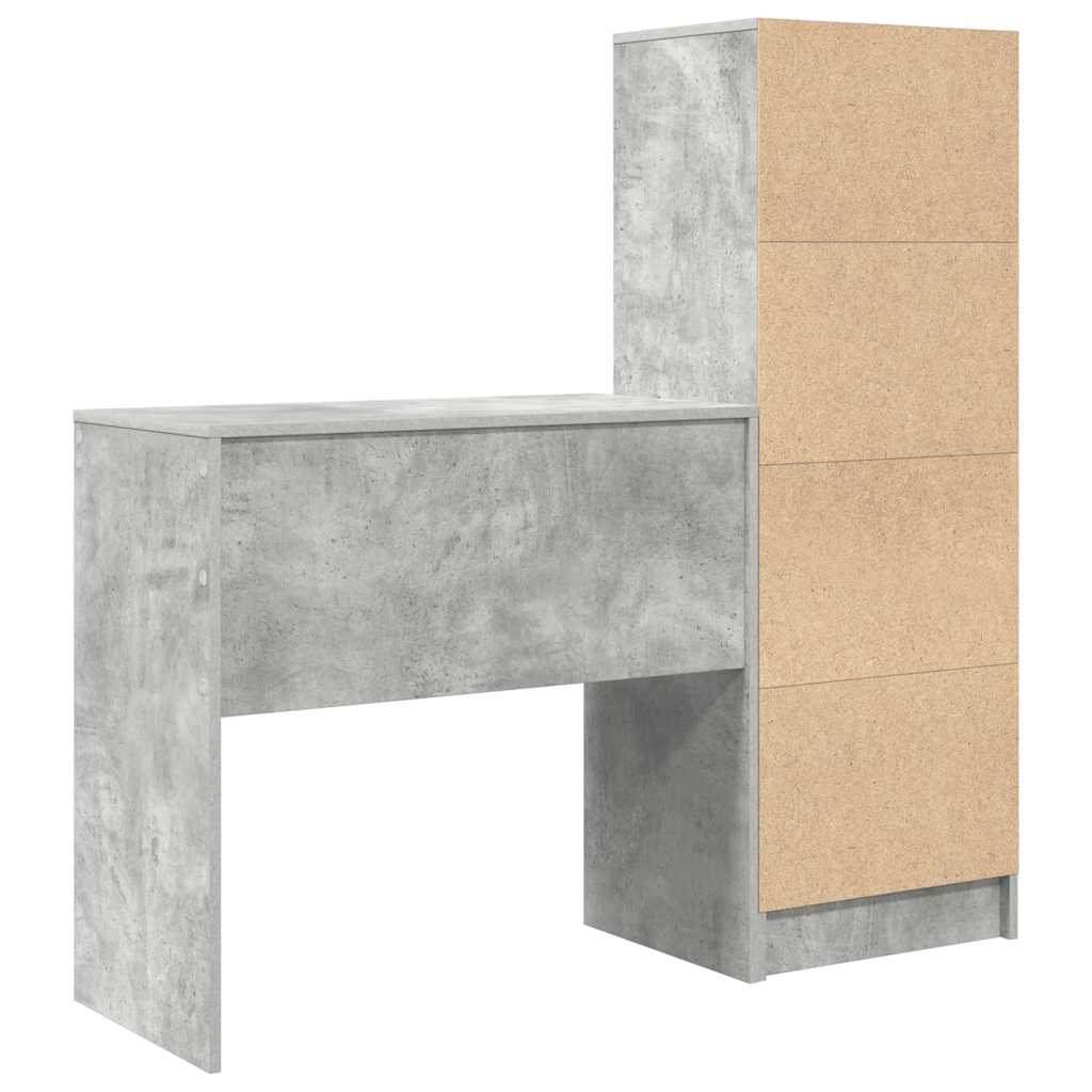 Desk with Storage 2 pcs Concrete Grey 80 x 40 x 76 cm