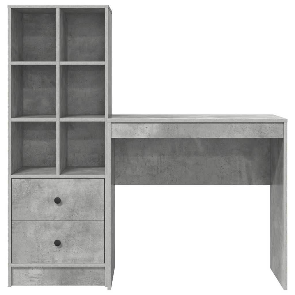 Desk with Storage 2 pcs Concrete Grey 80 x 40 x 76 cm