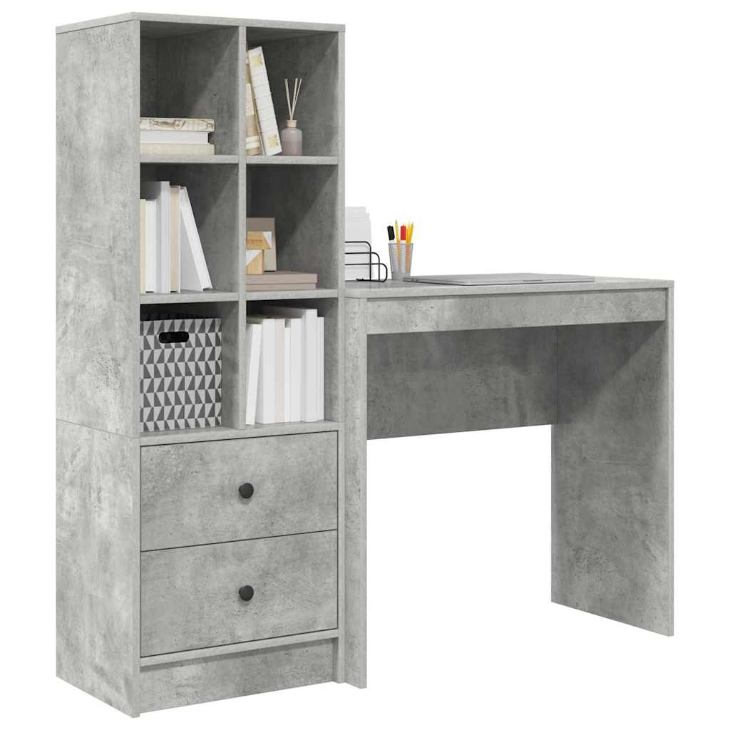 Desk with Storage 2 pcs Concrete Grey 80 x 40 x 76 cm