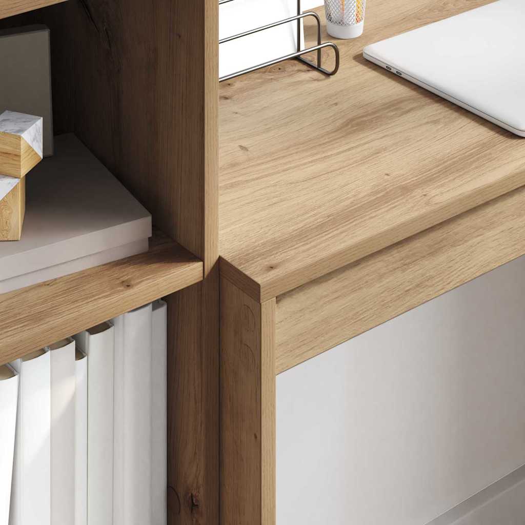 Desk with Storage with Drawer 2 pcs Artisan oak 80 x 40 x 76 cm