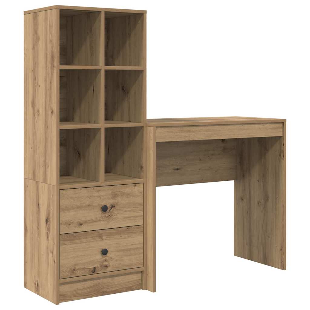 Desk with Storage with Drawer 2 pcs Artisan oak 80 x 40 x 76 cm