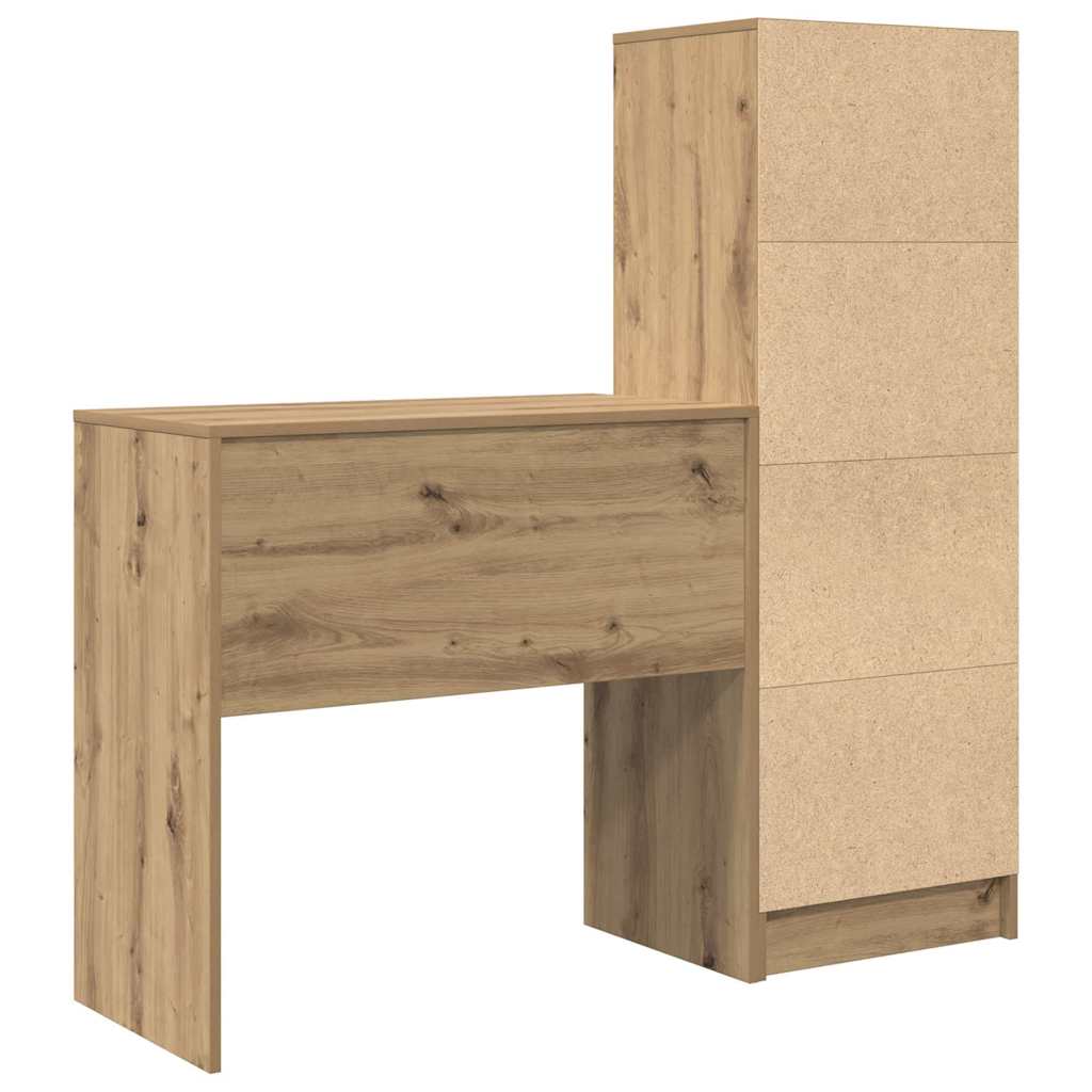 Desk with Storage with Drawer 2 pcs Artisan oak 80 x 40 x 76 cm