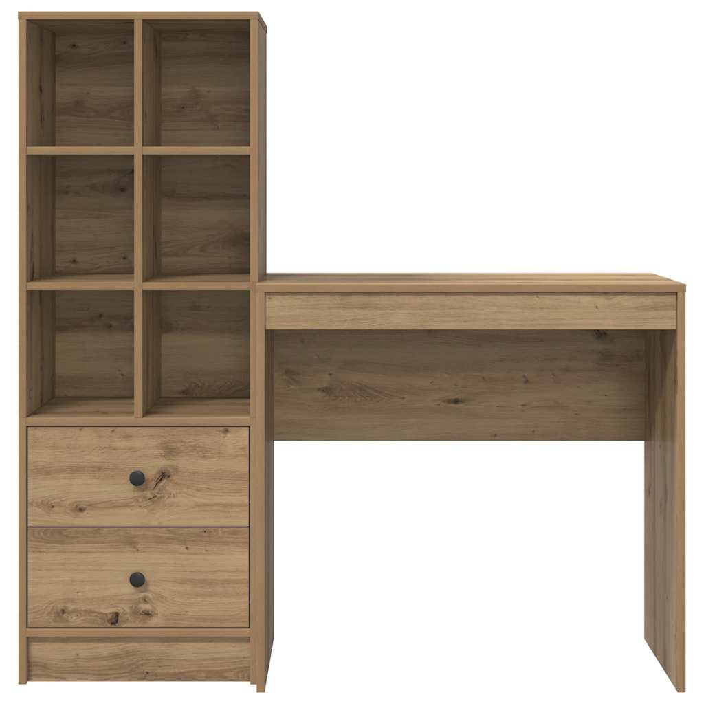Desk with Storage with Drawer 2 pcs Artisan oak 80 x 40 x 76 cm
