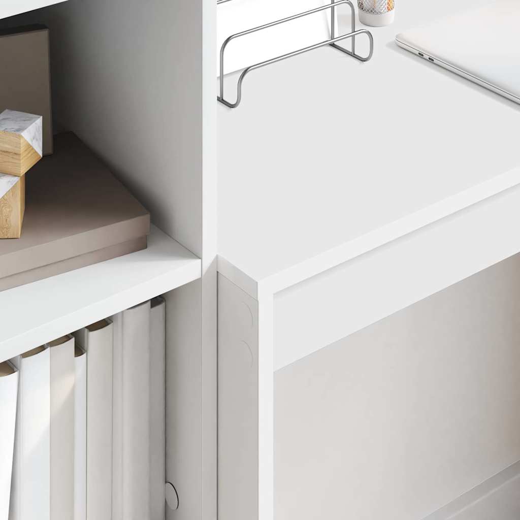 Desk with Storage 2 pcs White 90 x 40 x 76 cm Engineered wood