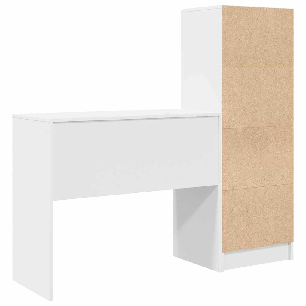 Desk with Storage 2 pcs White 90 x 40 x 76 cm Engineered wood