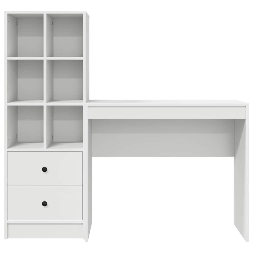 Desk with Storage 2 pcs White 90 x 40 x 76 cm Engineered wood