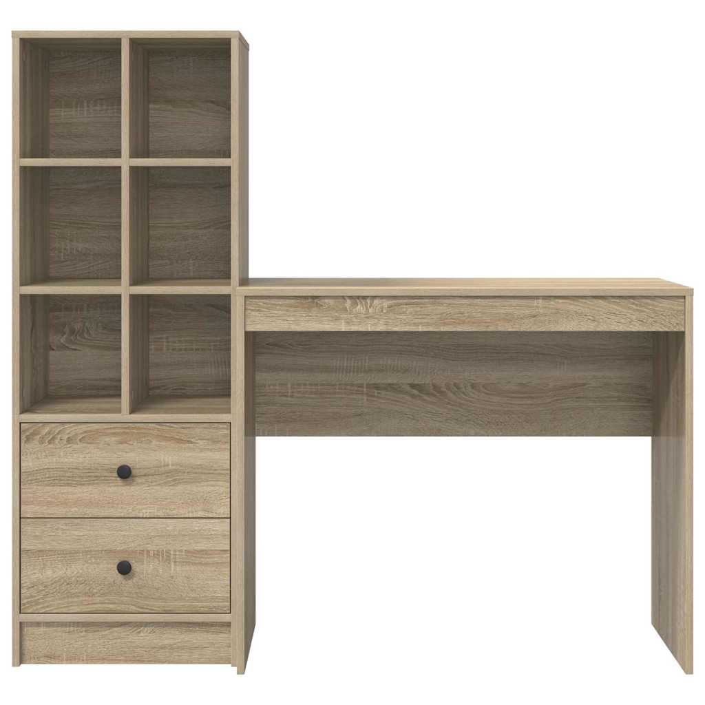 Desk with Storage with Drawer 2 pcs Sonoma Oak 90 x 40 x 76 cm