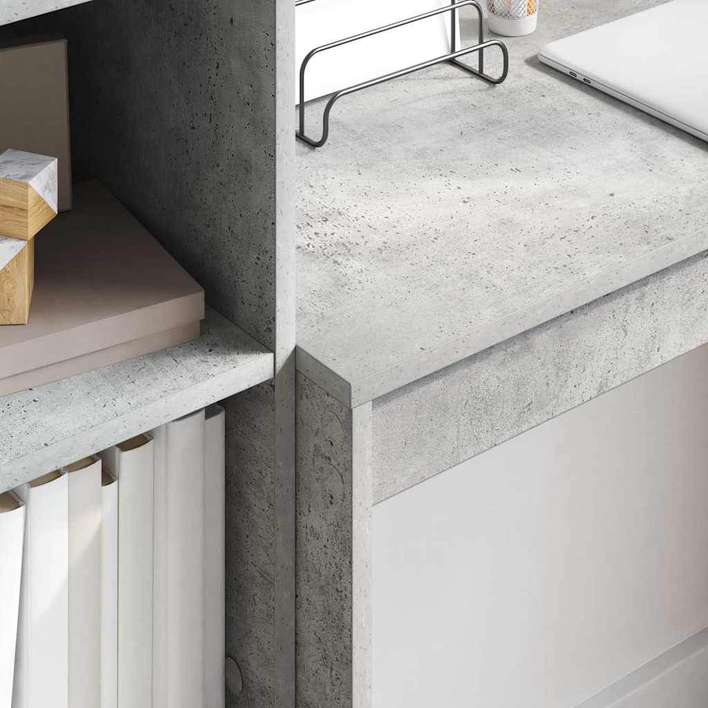 Desk with Storage 2 pcs Concrete Grey 90 x 40 x 76 cm