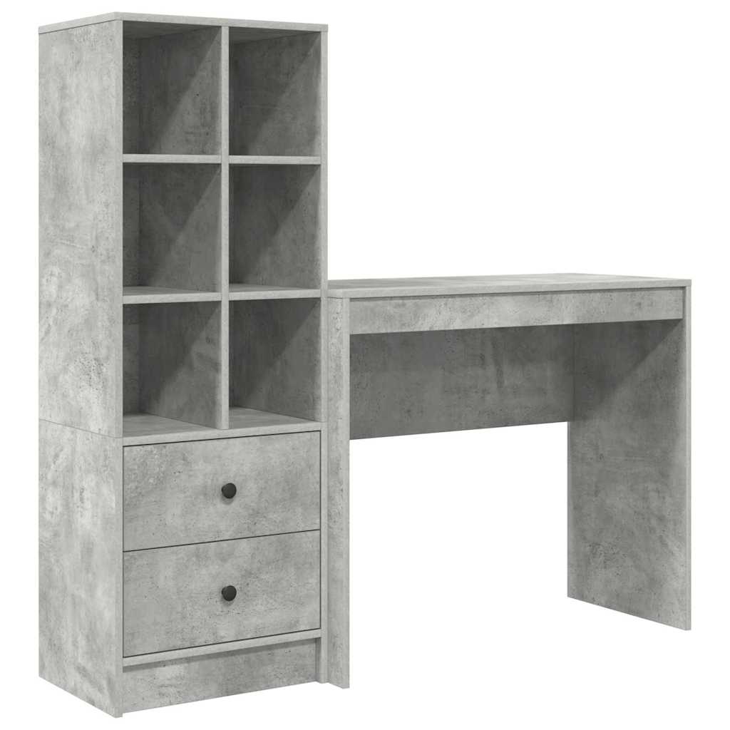 Desk with Storage 2 pcs Concrete Grey 90 x 40 x 76 cm