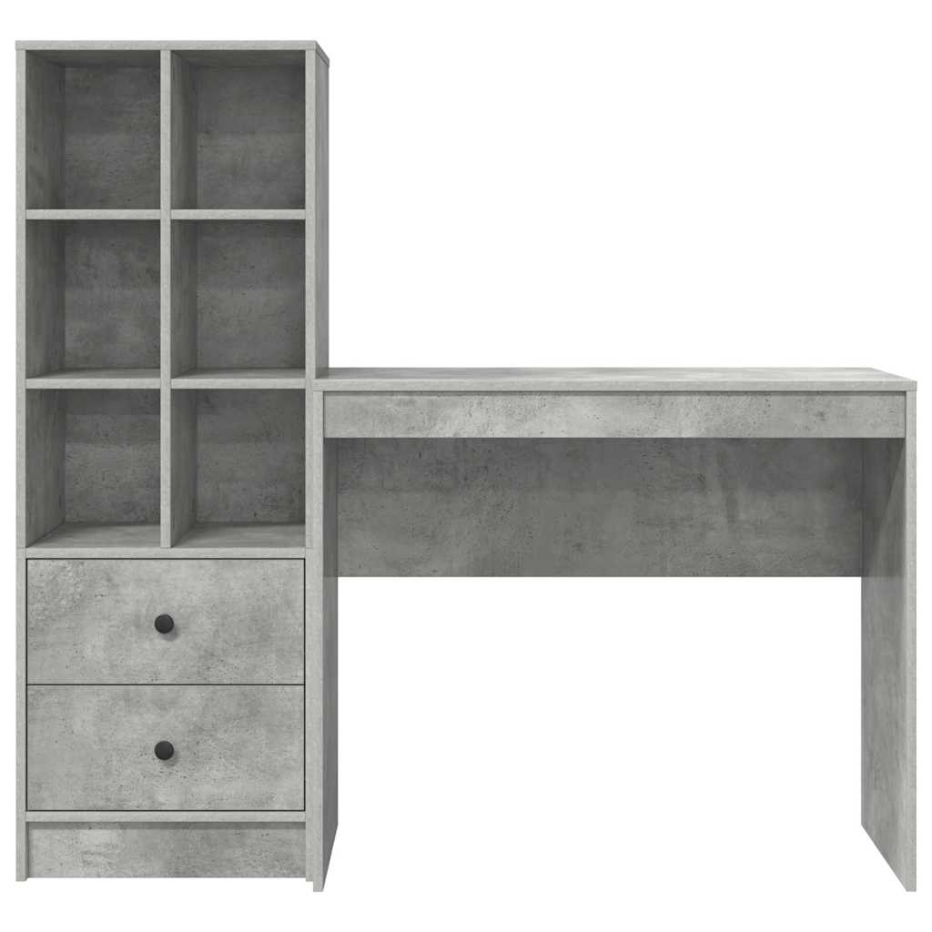 Desk with Storage 2 pcs Concrete Grey 90 x 40 x 76 cm