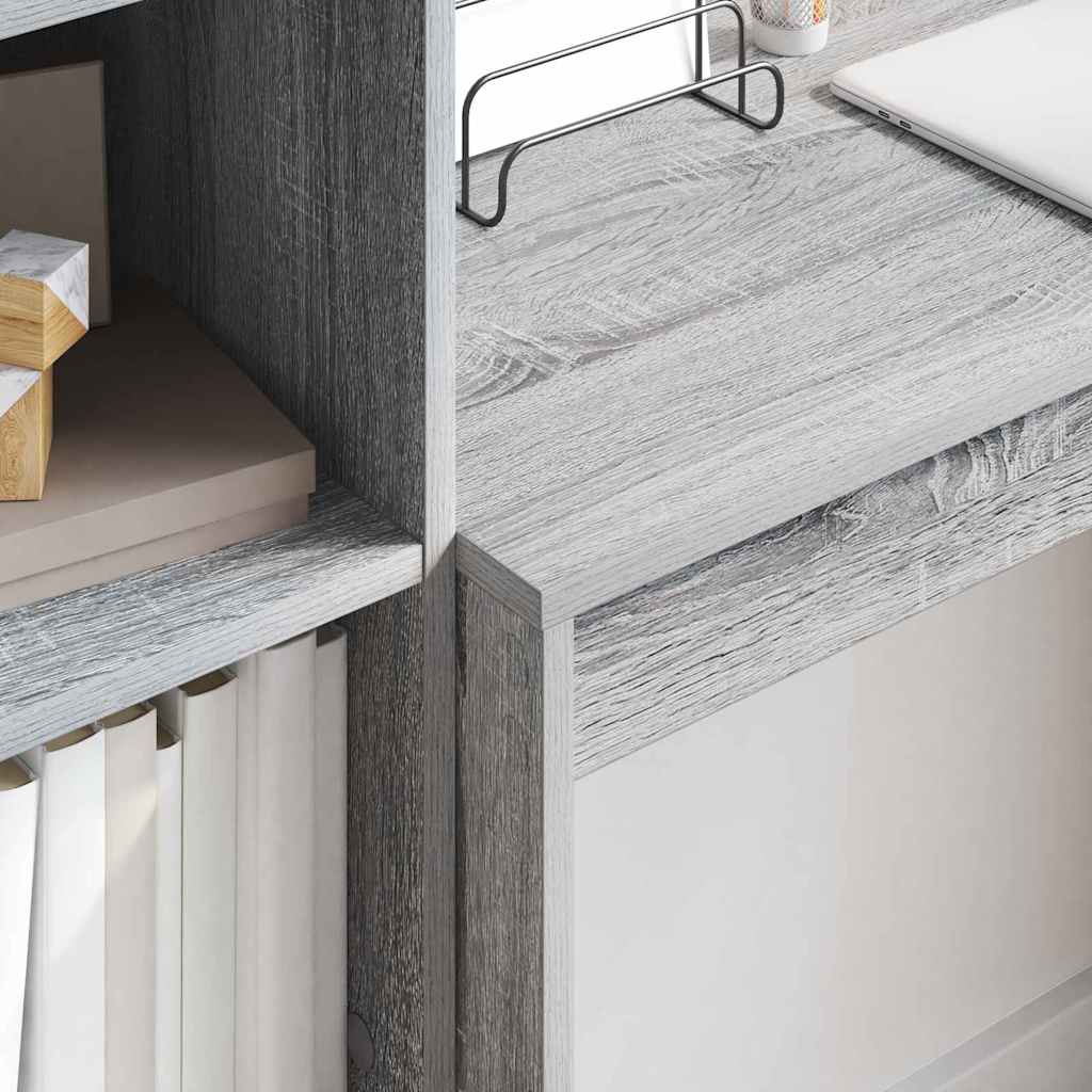 Desk with Storage with Drawer 2 pcs Grey sonoma 90 x 40 x 76 cm