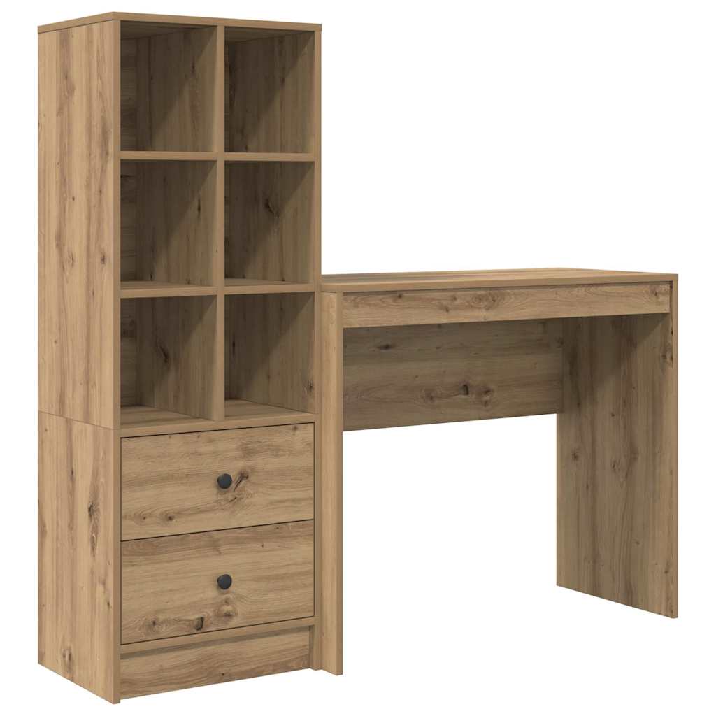 Desk with Storage with Drawer 2 pcs Artisan oak 90 x 40 x 76 cm