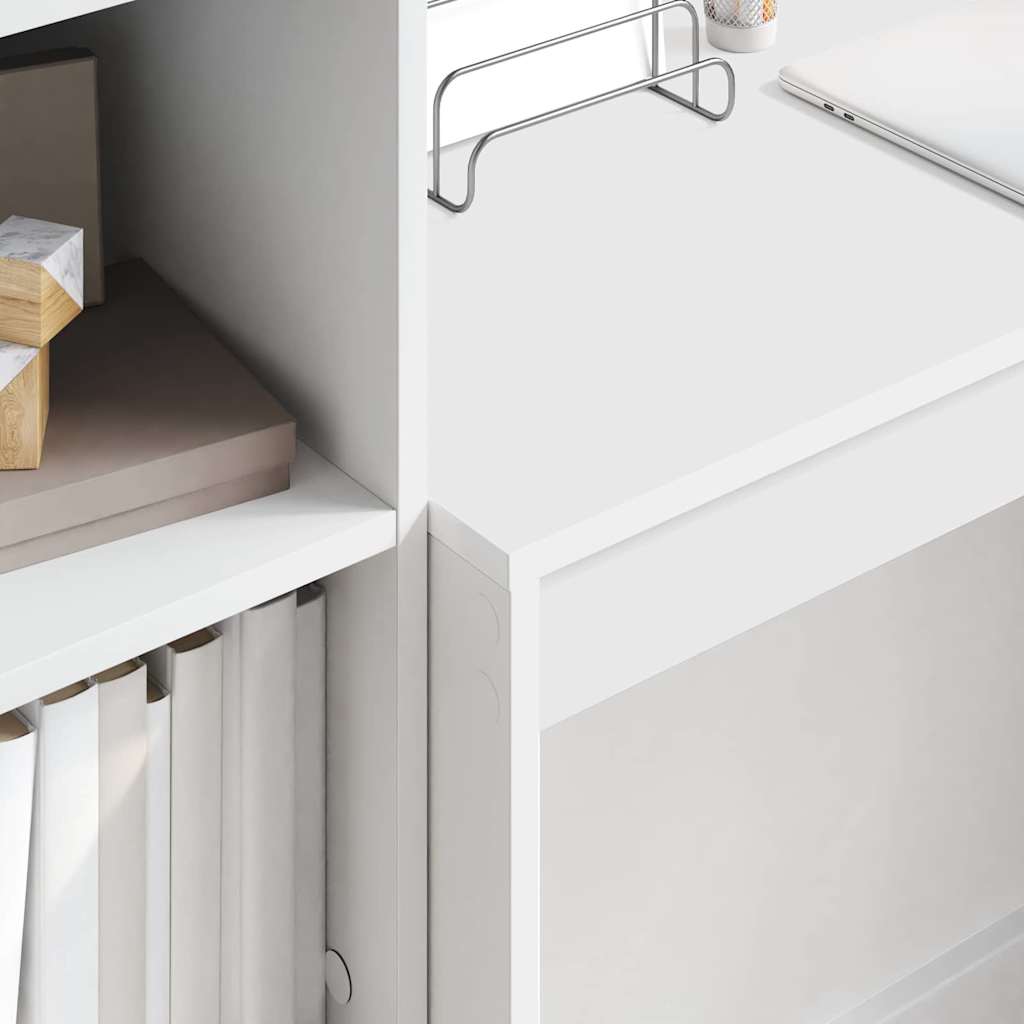 Desk with Storage 2 pcs White 100 x 40 x 76 cm Engineered wood