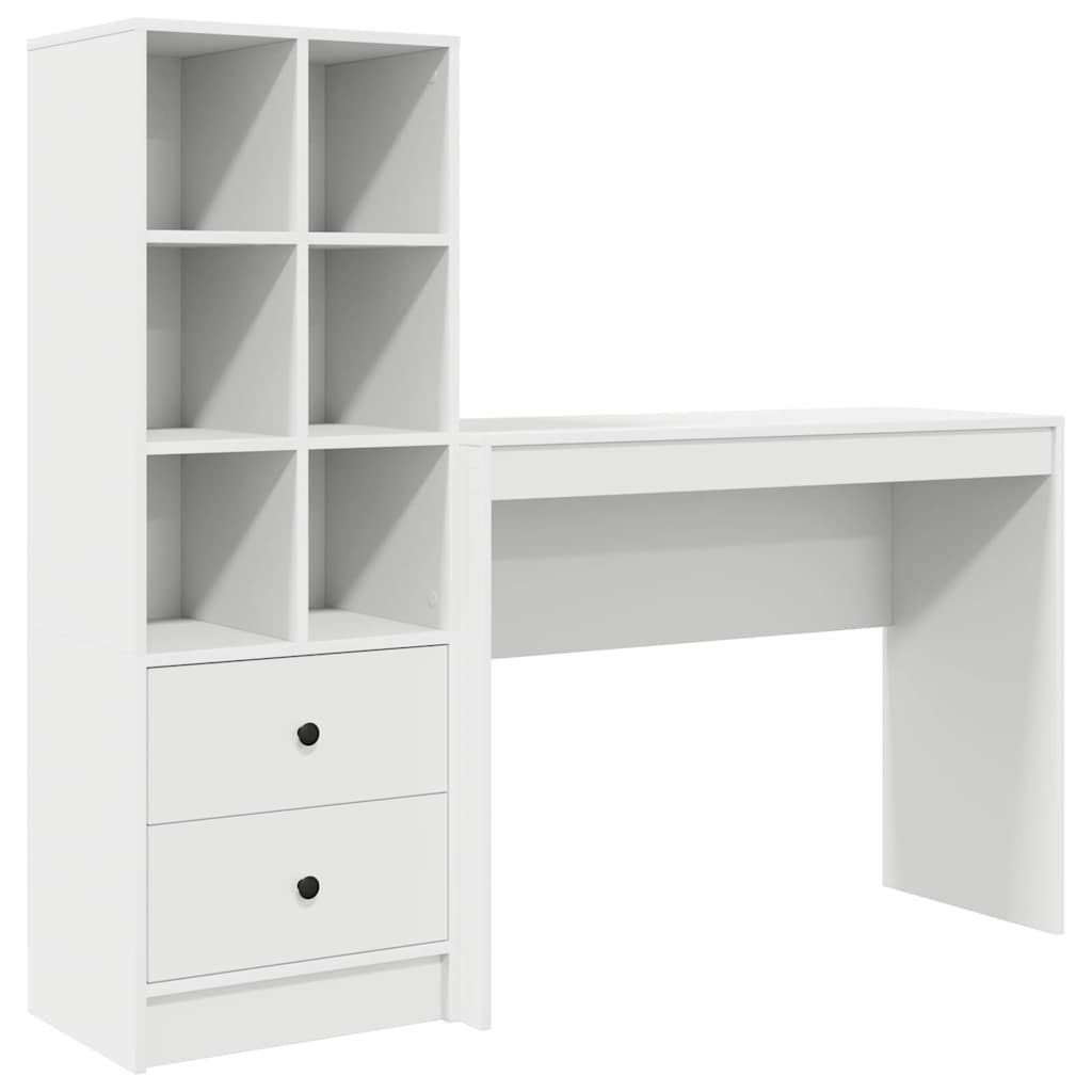 Desk with Storage 2 pcs White 100 x 40 x 76 cm Engineered wood