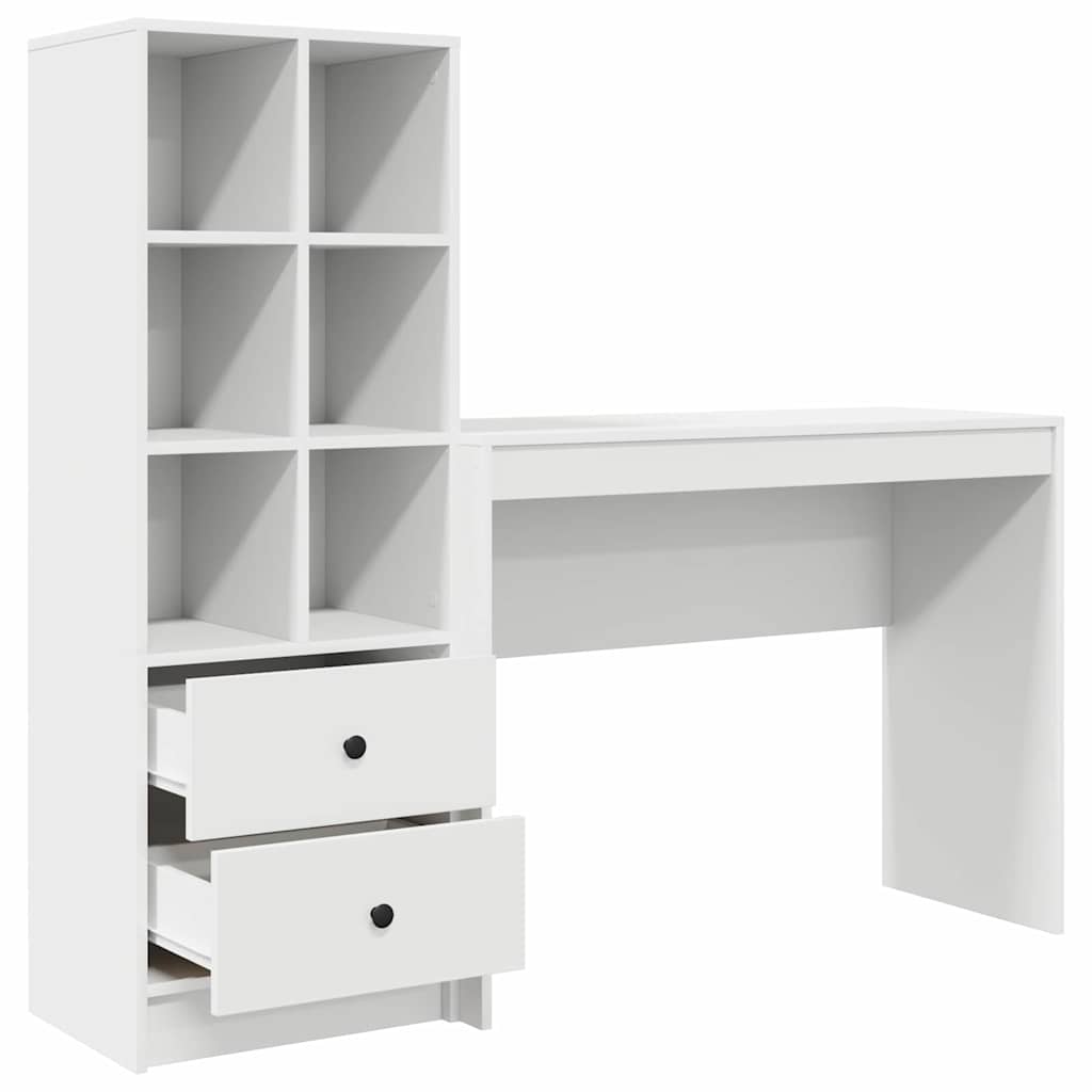 Desk with Storage 2 pcs White 100 x 40 x 76 cm Engineered wood
