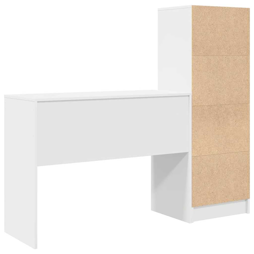 Desk with Storage 2 pcs White 100 x 40 x 76 cm Engineered wood