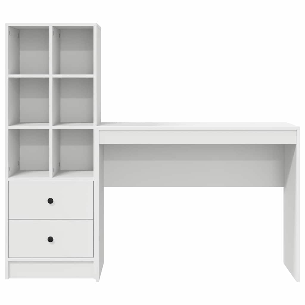 Desk with Storage 2 pcs White 100 x 40 x 76 cm Engineered wood
