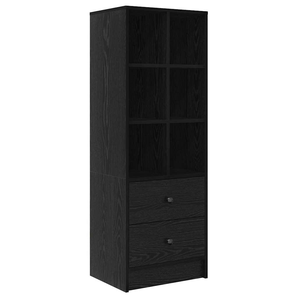 Desk with Storage with Drawer 2 pcs Black oak 100 x 40 x 76 cm