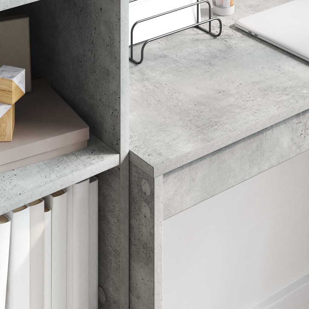 Desk with Storage 2 pcs Concrete Grey 100 x 40 x 76 cm