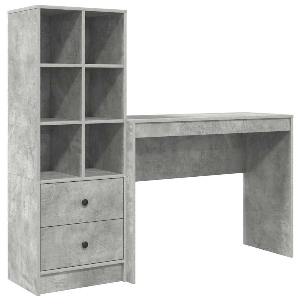 Desk with Storage 2 pcs Concrete Grey 100 x 40 x 76 cm