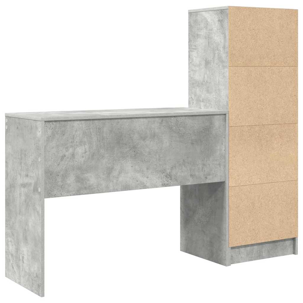 Desk with Storage 2 pcs Concrete Grey 100 x 40 x 76 cm