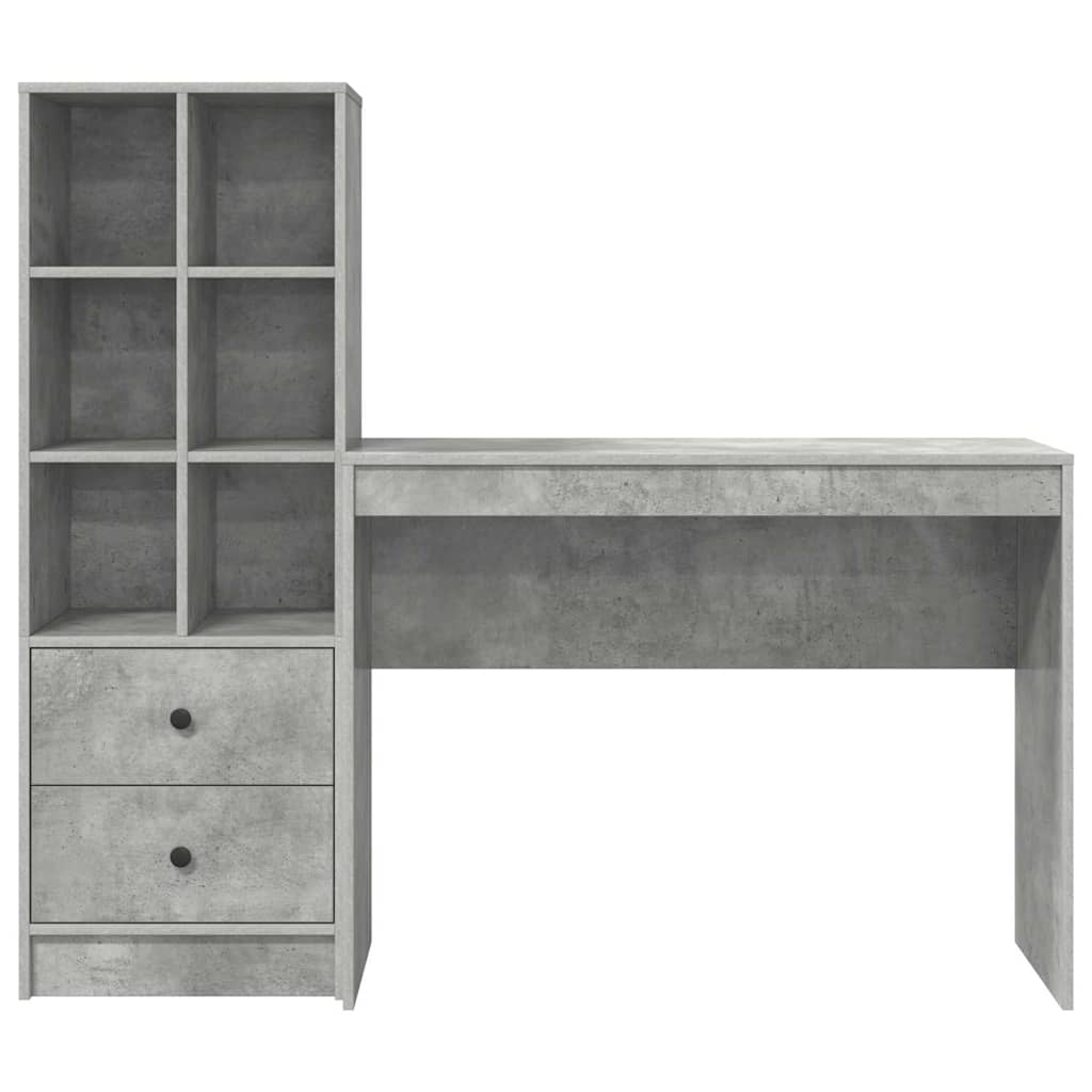 Desk with Storage 2 pcs Concrete Grey 100 x 40 x 76 cm