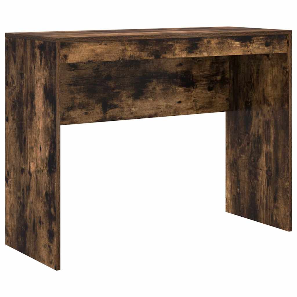 Desk with Storage with Drawer 2 pcs Smoked Oak 100 x 40 x 76 cm
