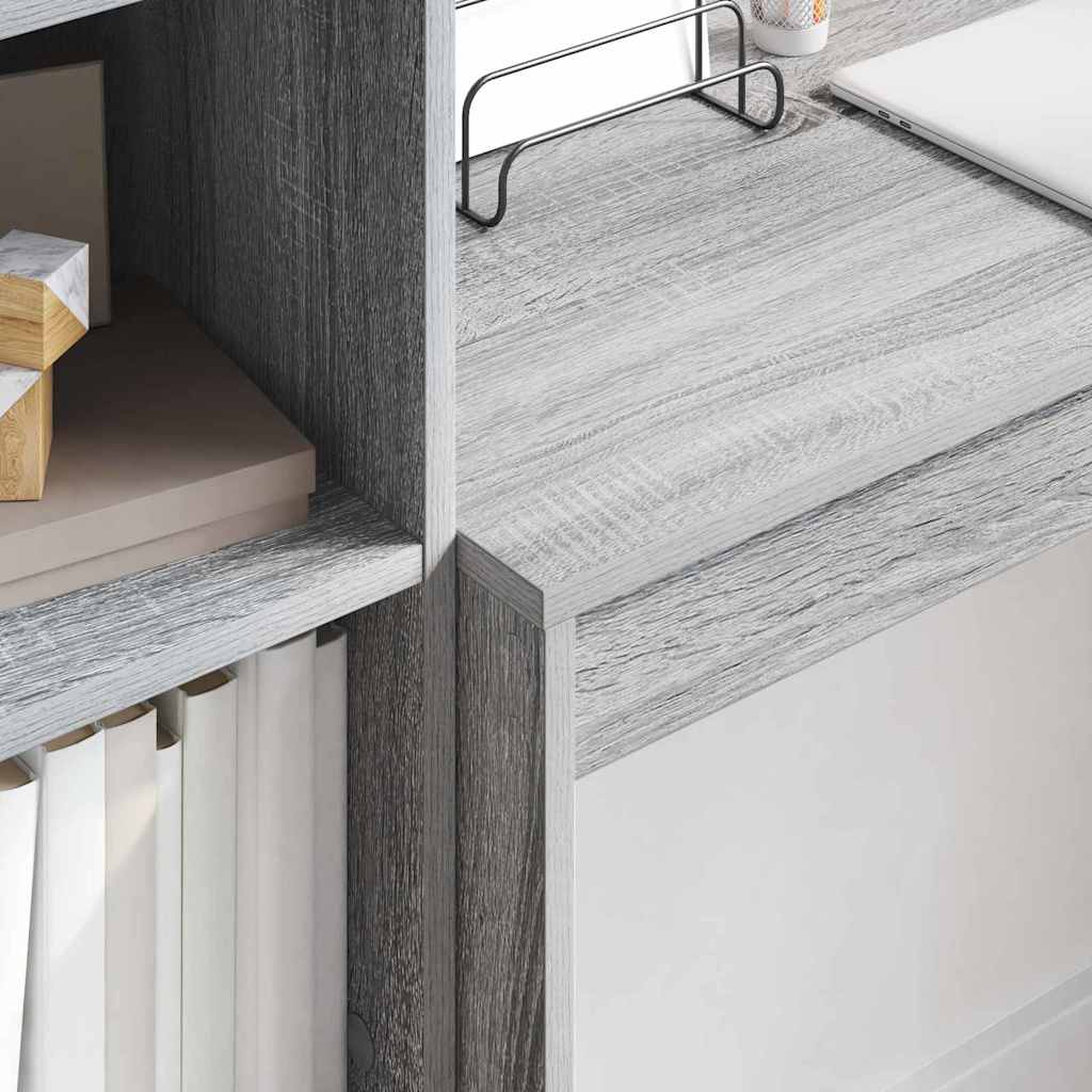 Desk with Storage with Shelf 2 pcs Grey sonoma 100 x 40 x 76 cm