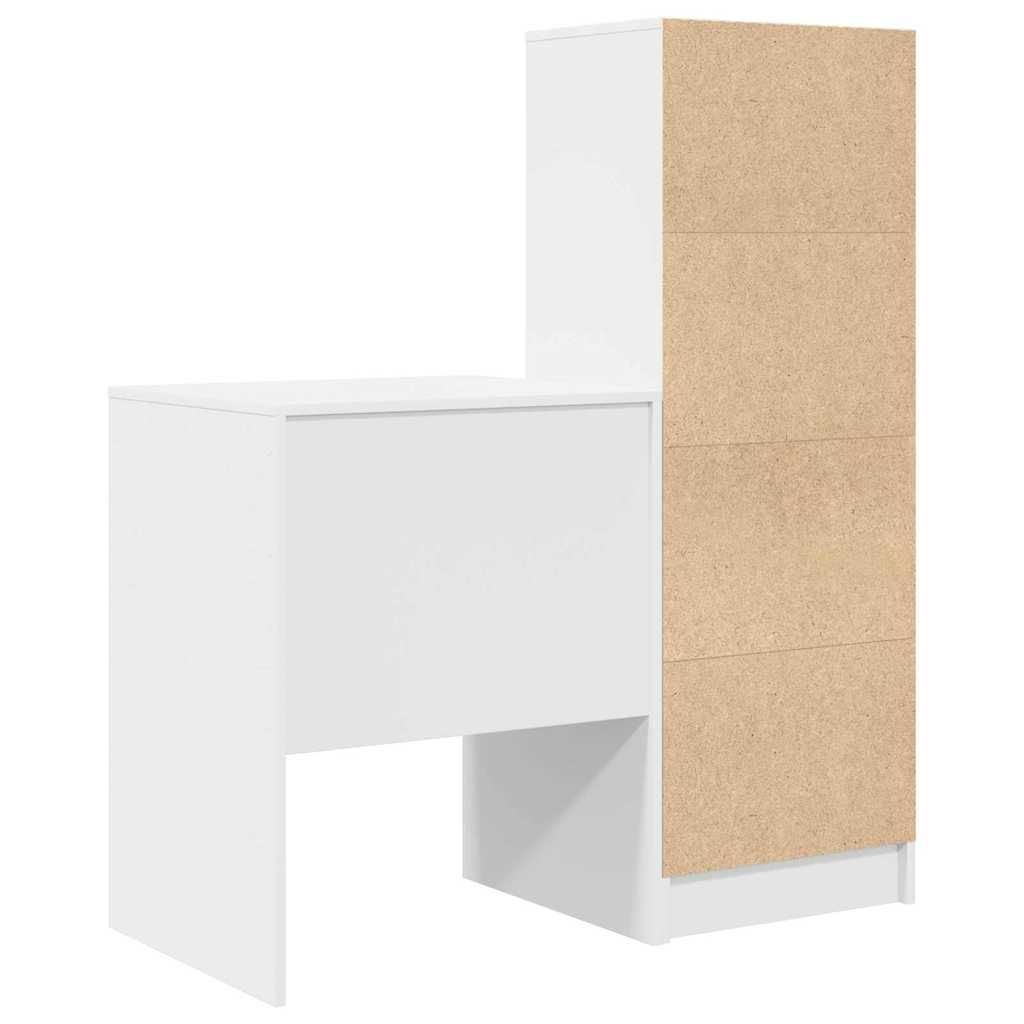 Desk with Storage 2 pcs White 100 x 40 x 76 cm Engineered wood