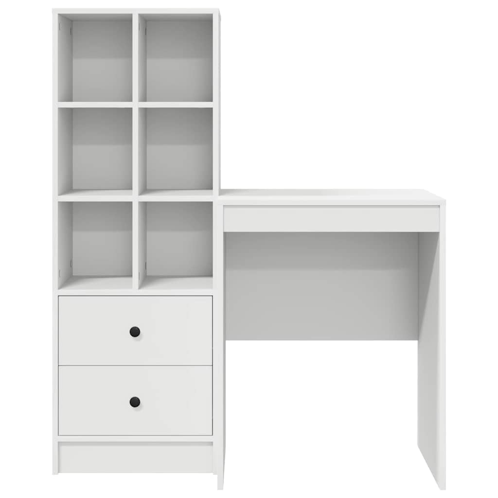 Desk with Storage 2 pcs White 100 x 40 x 76 cm Engineered wood
