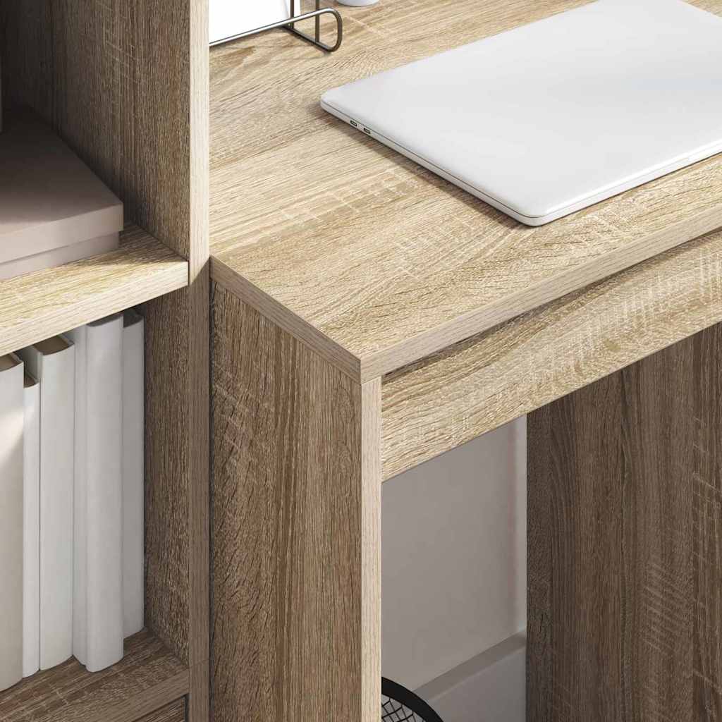 Desk with Storage with Drawer 2 pcs Sonoma Oak 60 x 50 x 76 cm