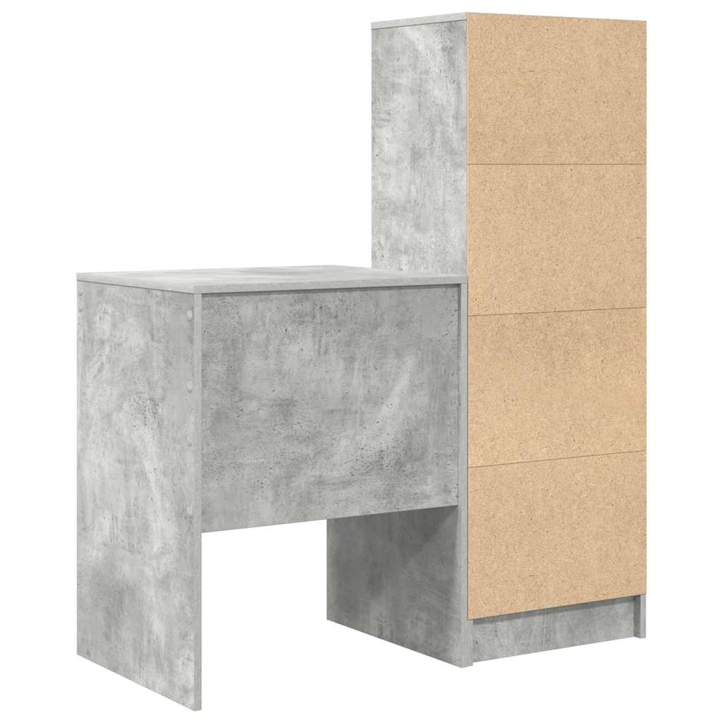 Desk with Storage 2 pcs Concrete Grey 60 x 50 x 76 cm