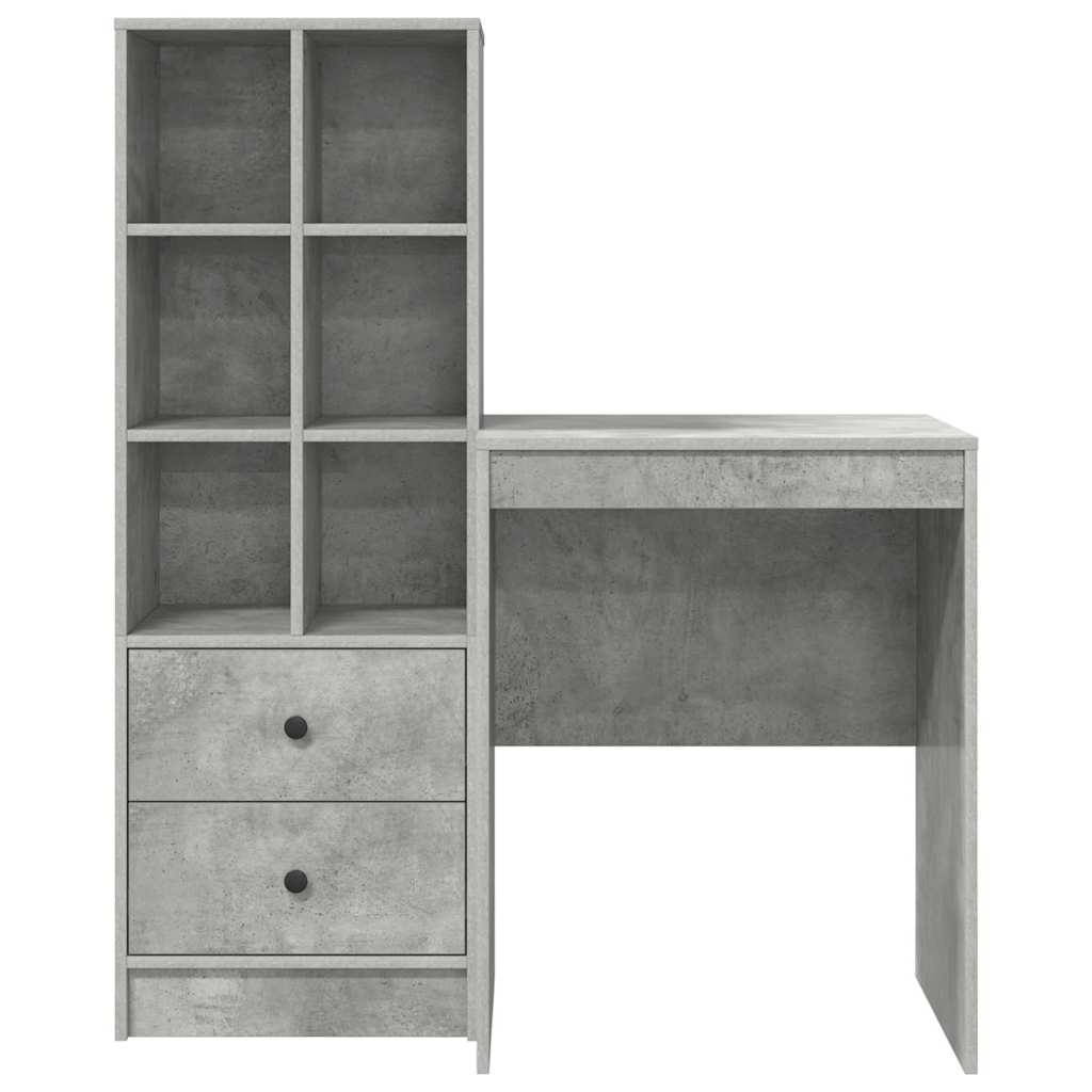 Desk with Storage 2 pcs Concrete Grey 60 x 50 x 76 cm