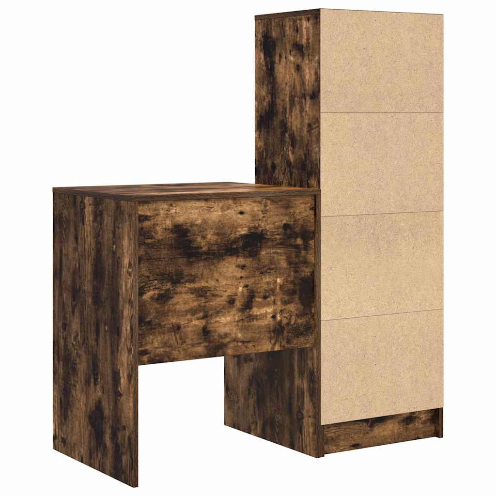 Desk with Storage with Drawer 2 pcs Smoked Oak 60 x 50 x 76 cm