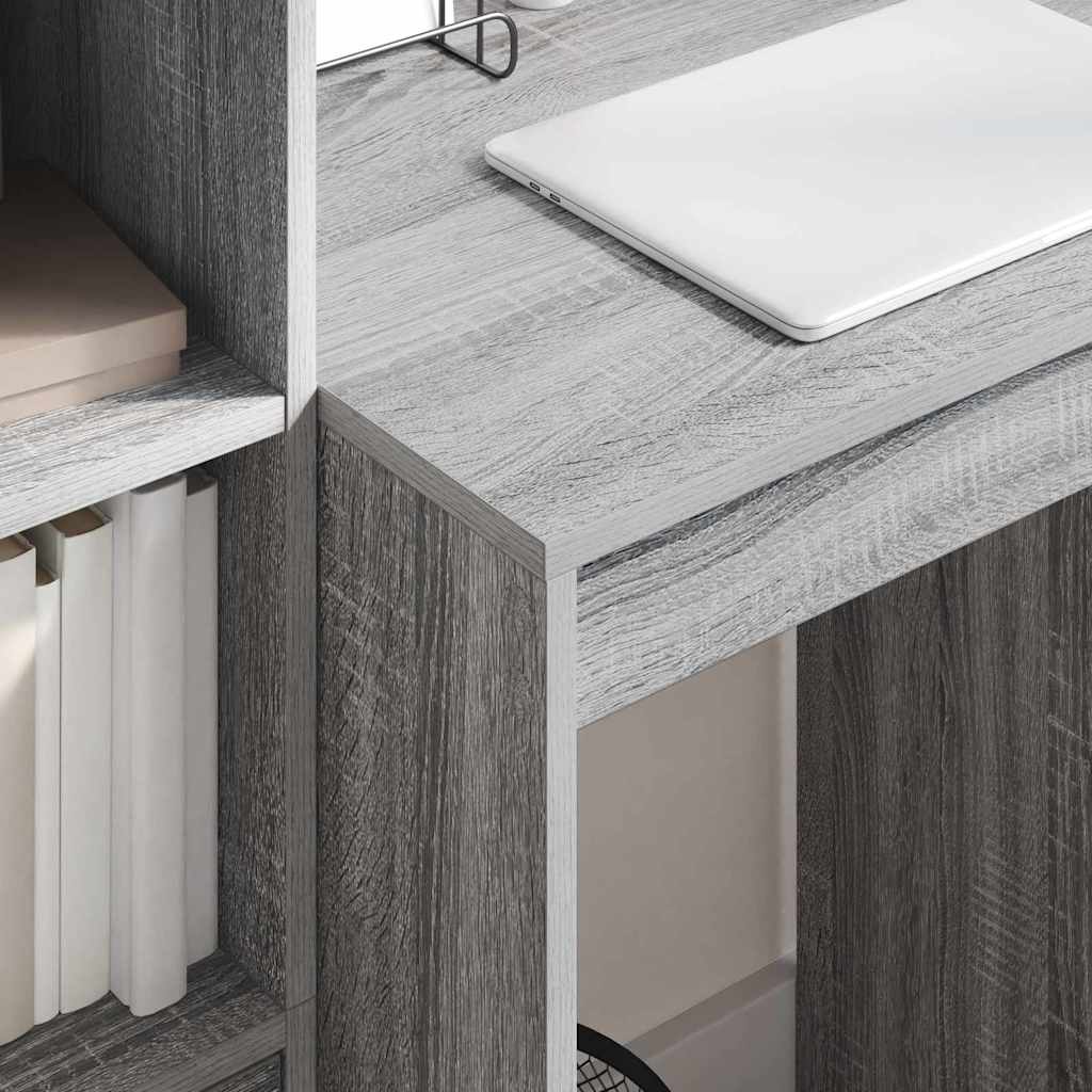 Desk with Storage with Drawer 2 pcs Grey sonoma 60 x 50 x 76 cm