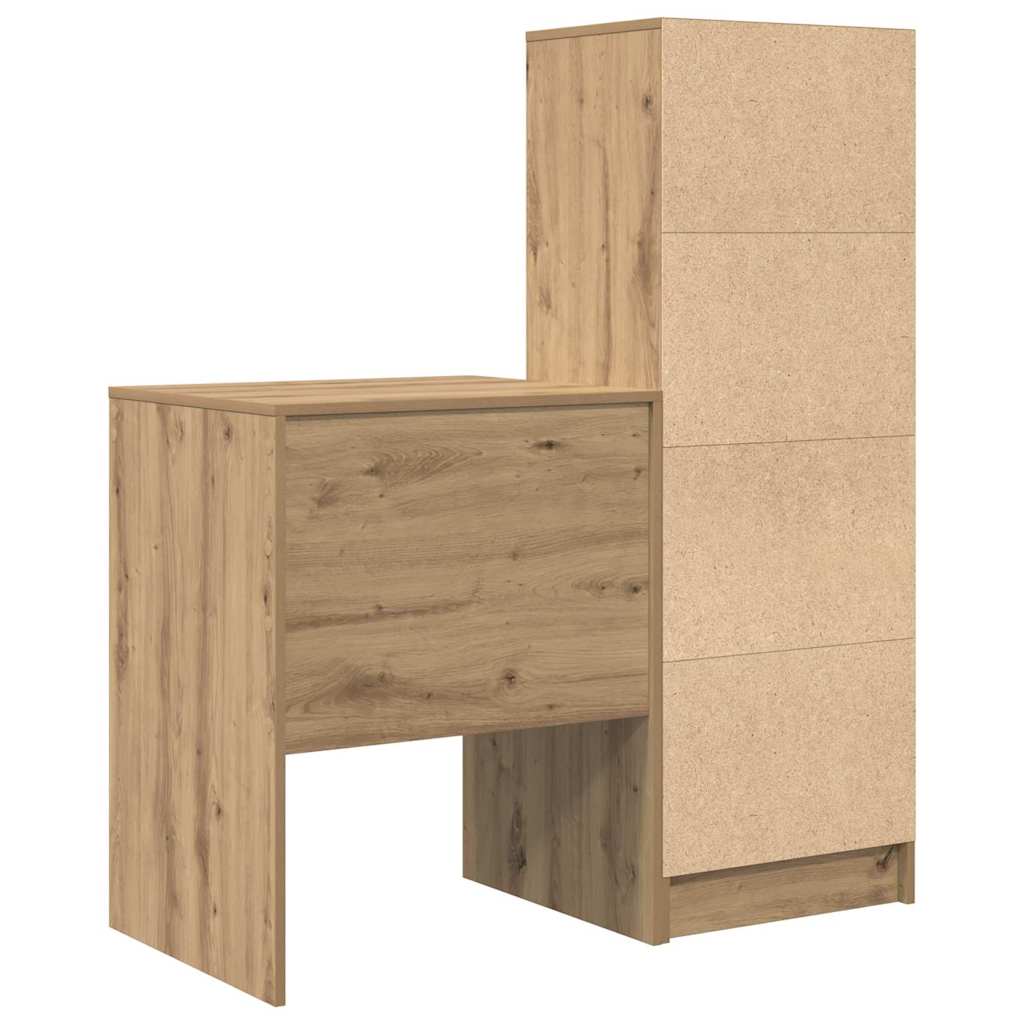 Desk with Storage with Drawer 2 pcs Artisan oak 60 x 50 x 76 cm