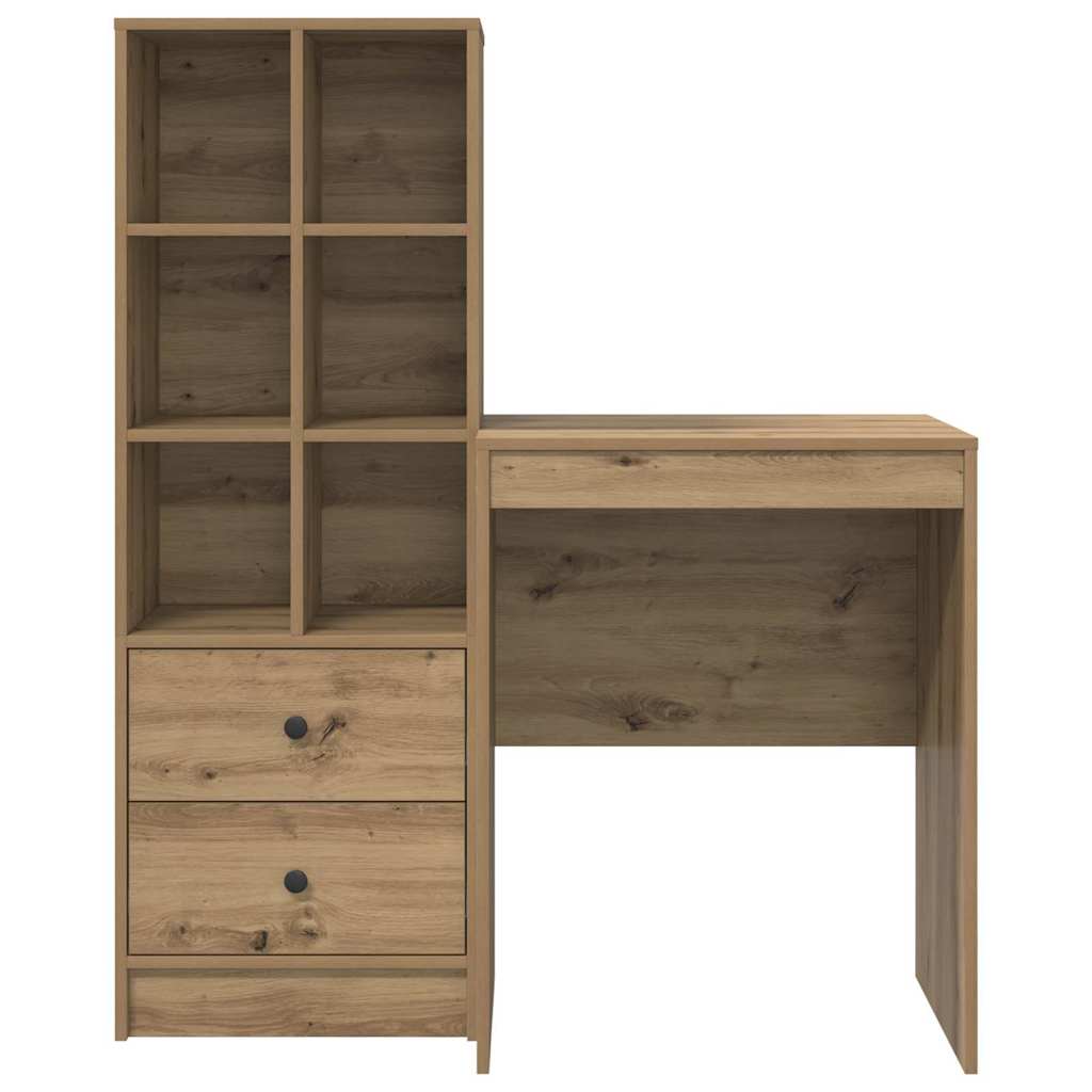 Desk with Storage with Drawer 2 pcs Artisan oak 60 x 50 x 76 cm