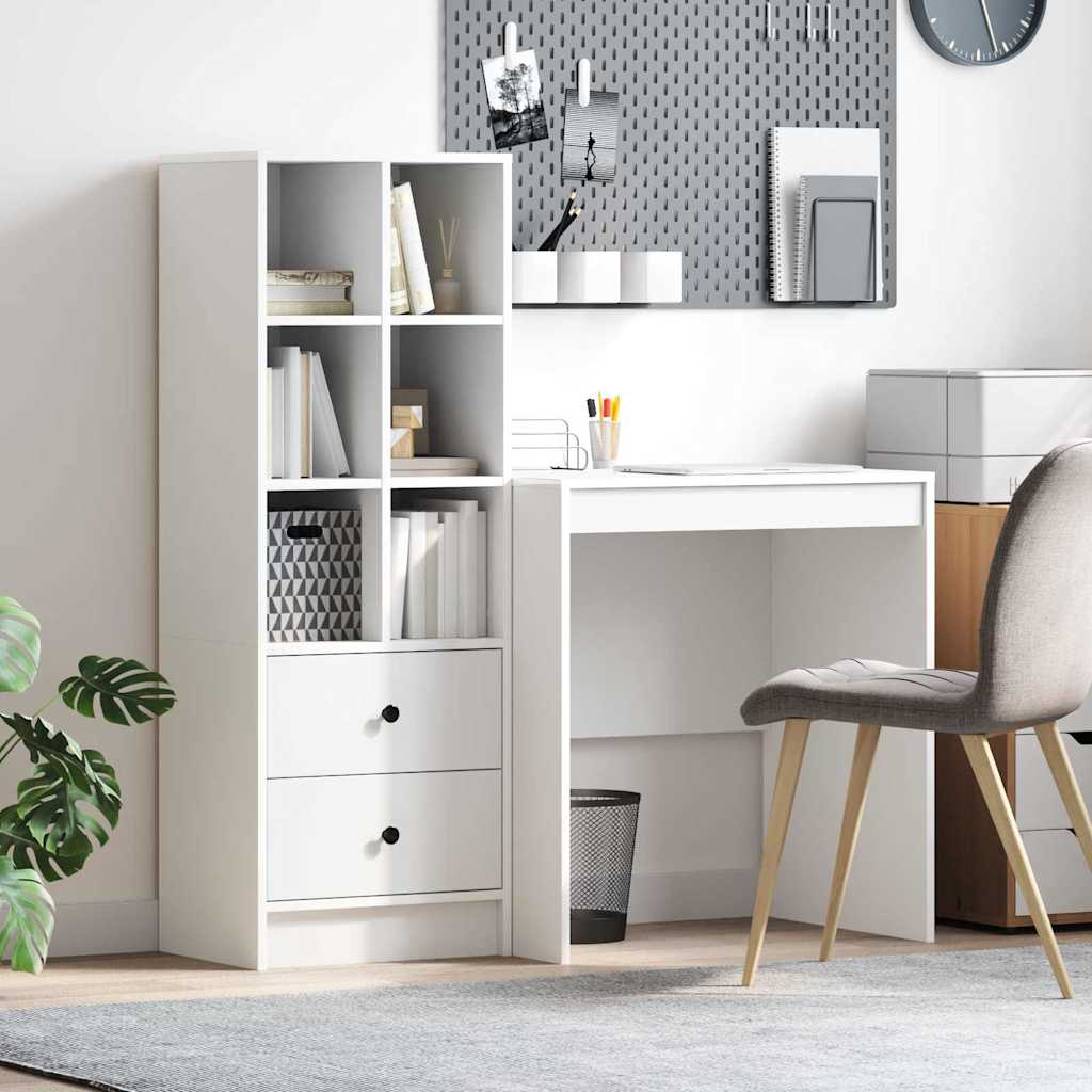 Desk with Storage 2 pcs White 70 x 50 x 76 cm Engineered wood