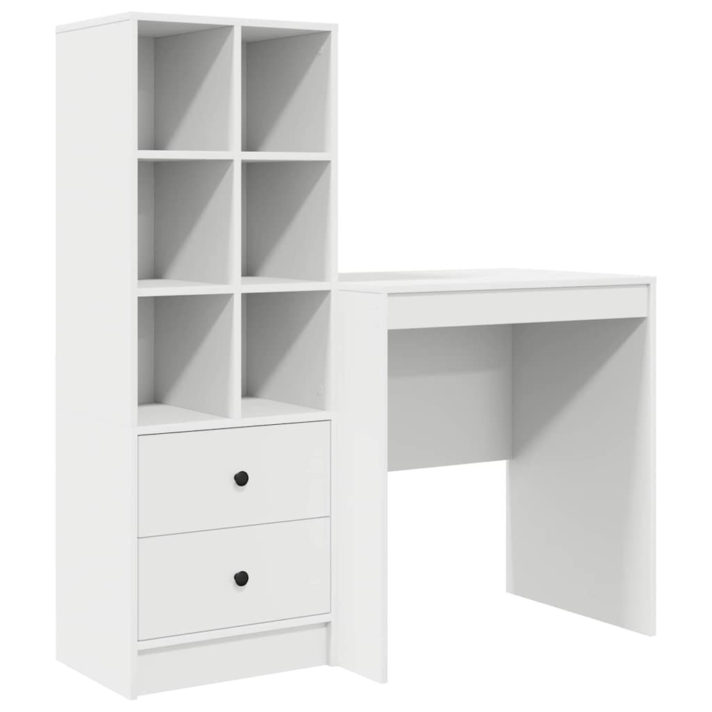 Desk with Storage 2 pcs White 70 x 50 x 76 cm Engineered wood