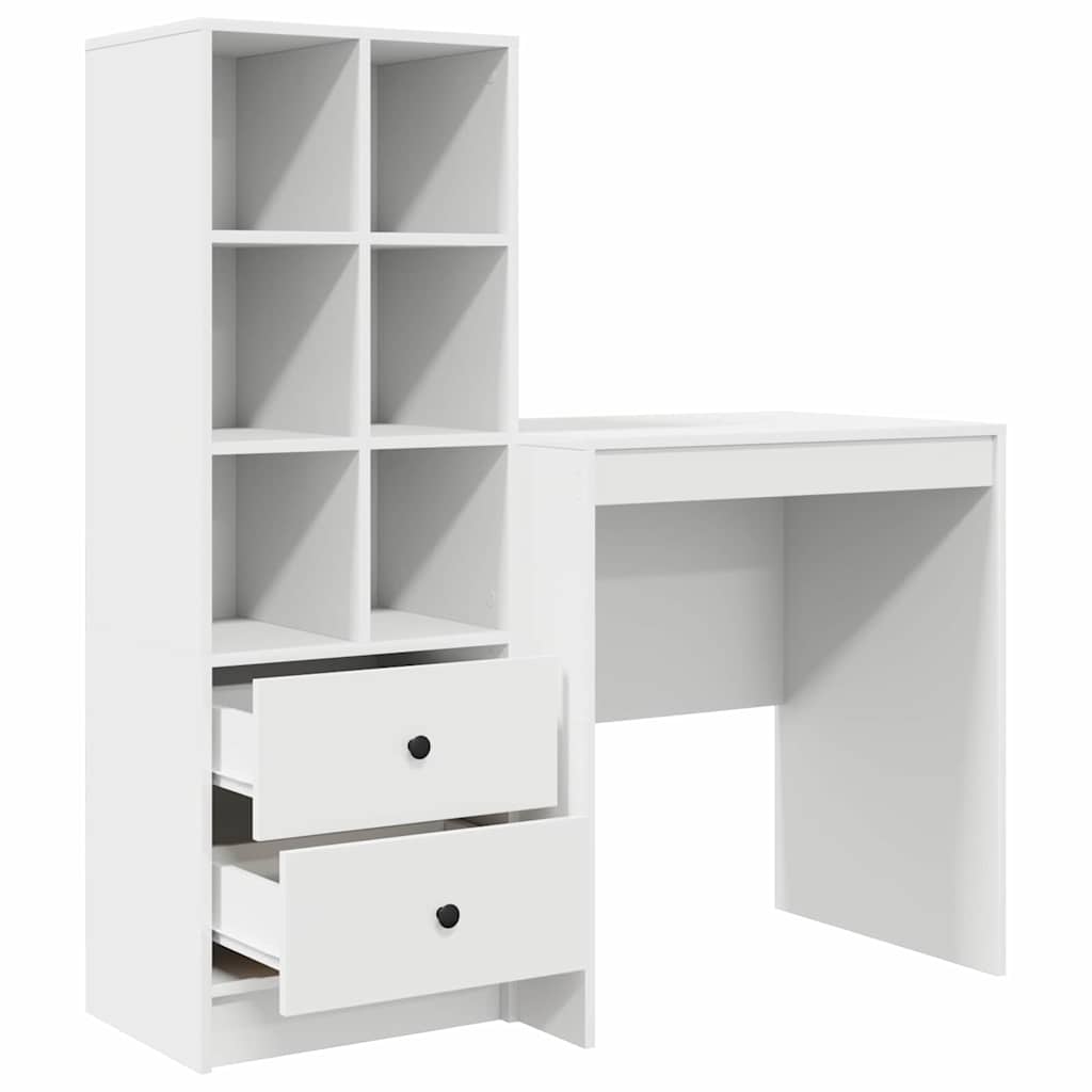 Desk with Storage 2 pcs White 70 x 50 x 76 cm Engineered wood