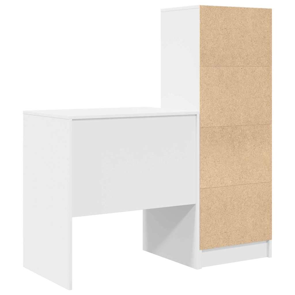 Desk with Storage 2 pcs White 70 x 50 x 76 cm Engineered wood