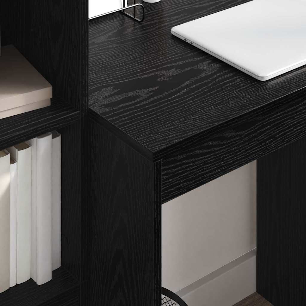Desk with Storage with Drawer 2 pcs Black oak 70 x 50 x 76 cm