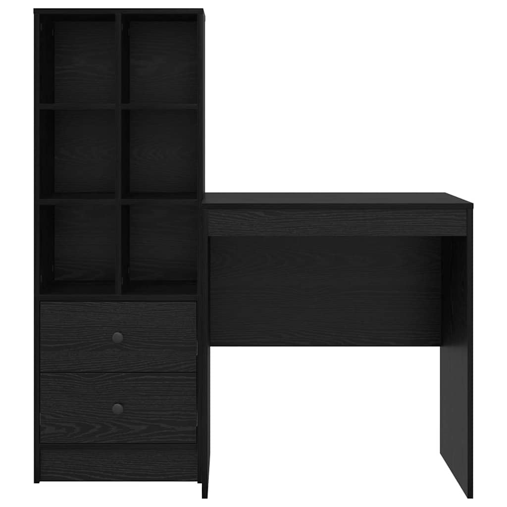 Desk with Storage with Drawer 2 pcs Black oak 70 x 50 x 76 cm