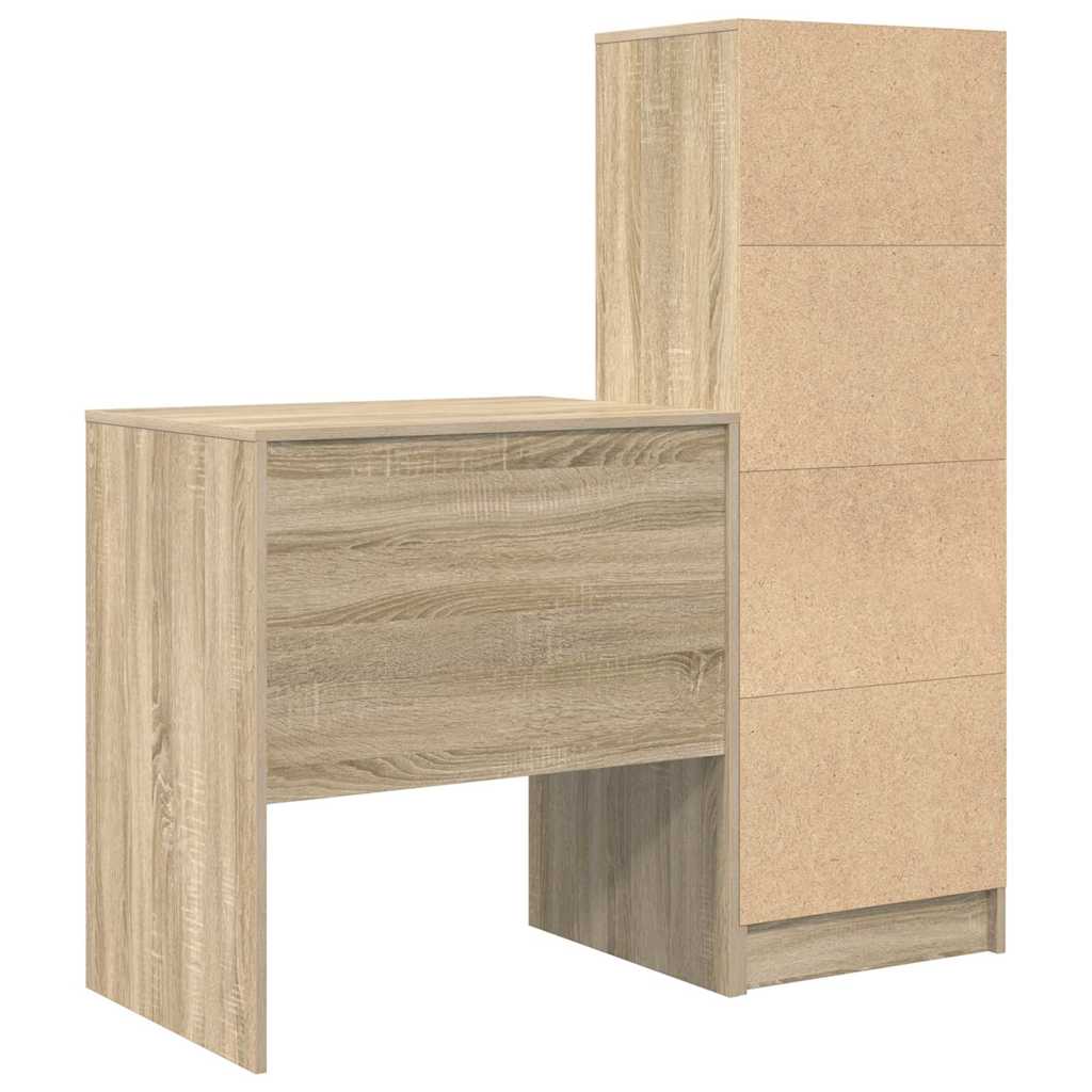 Desk with Storage with Drawer 2 pcs Sonoma Oak 70 x 50 x 76 cm