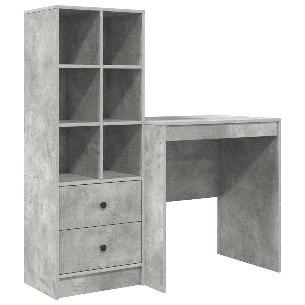 Desk with Storage 2 pcs Concrete Grey 70 x 50 x 76 cm